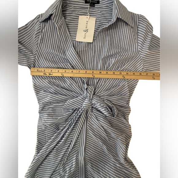 Hers & Mine Blue snd White Striped Dress, Size Small - Picture 6 of 7
